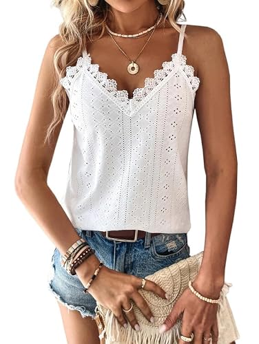 Débardeur Femme Dentelle Chic Respirant Blanc M Haibang Débardeur Femme Dentelle Chic Respirant Blanc M Haibang