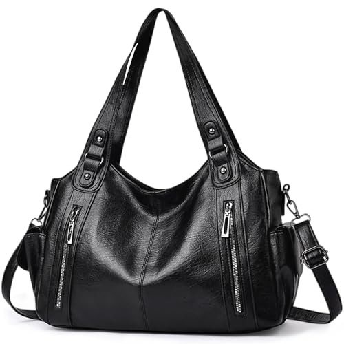 Sac à main femme noir, grand format 38 cm – Mabecol