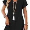 Robe de Plage Femme Noir Col V Extensible CUPTACC 11 Robe de Plage Femme Noir Col V Extensible CUPTACC 11