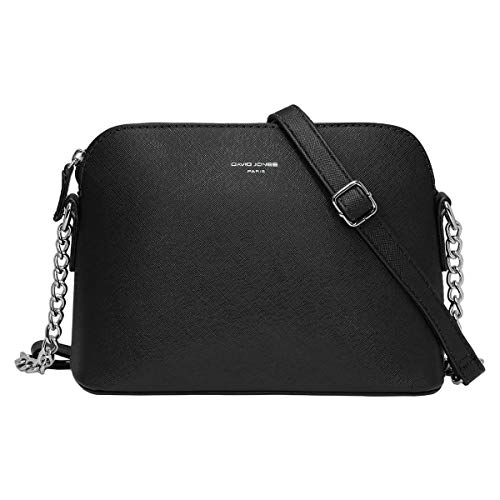 Sac Bandoulière Femme Saffiano Noir, David Jones
