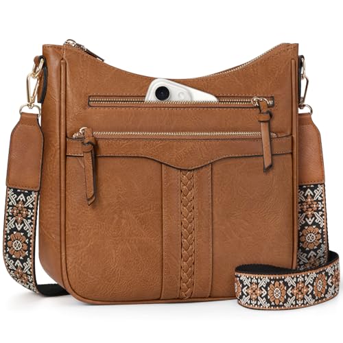 Sac Bandoulière Femme Cuir PU Multi-Poches, RAINSMORE