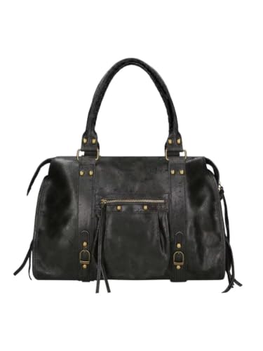 Sac bandoulière cuir femme 41 cm noir – F.B Group S.R.L