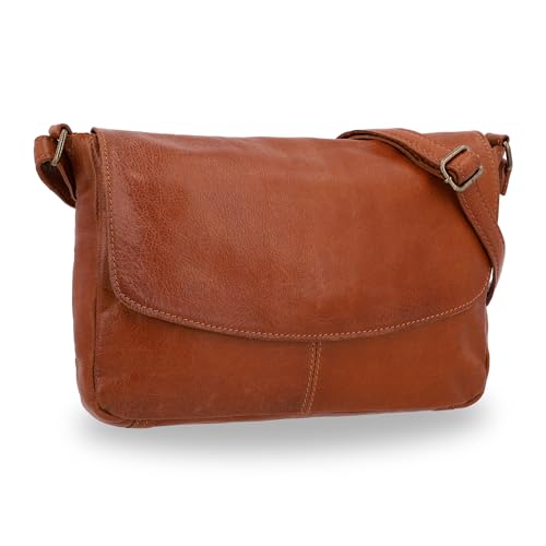 Sac bandoulière Maisie cuir vachette marron Gusti