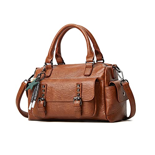 Sac bandoulière vintage cuir PU multi-poches, NICOLE & DORIS