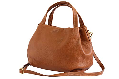 Sac à main cuir italien cognac GL023 – AMBRA Moda
