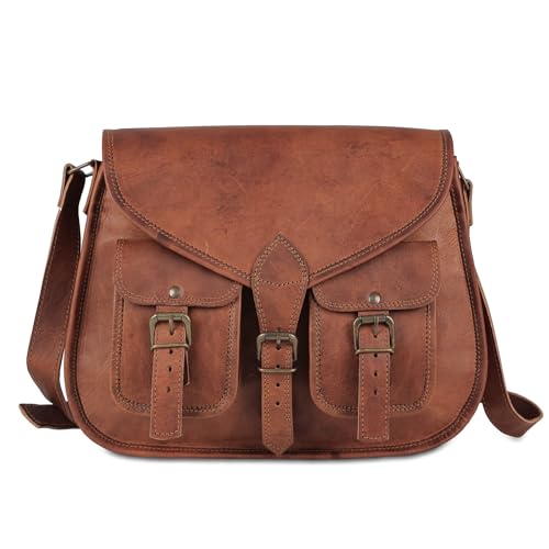 Sac à main cuir pleine fleur vintage marron Komal&rsquo;s Passion Leather