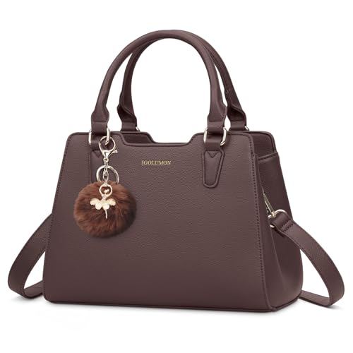 Sac à Main Femme Cuir PU Pompon 13&Prime; IGOLUMON