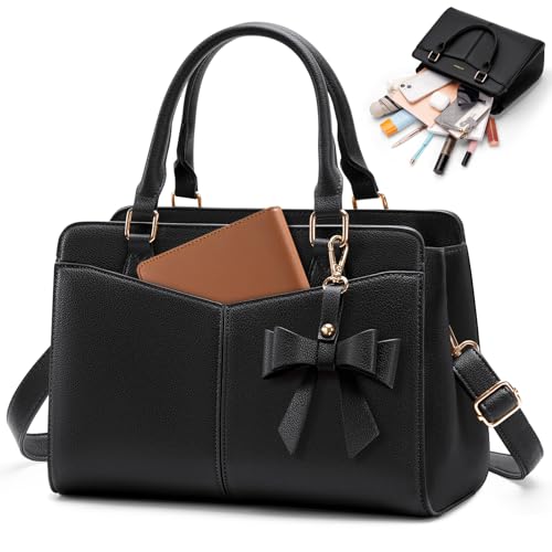 Sac à main cuir PU noir anti-vol 31cm RAINSMORE