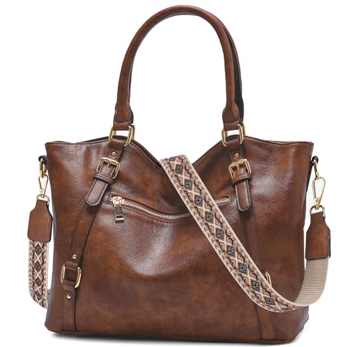 Sac hobo cuir PU marron multi-poches Chase Chic
